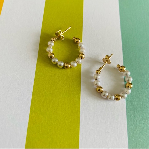 Beaded Small Hoops - Picture 6 of 9